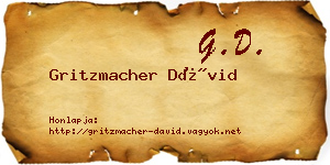 Gritzmacher Dávid névjegykártya